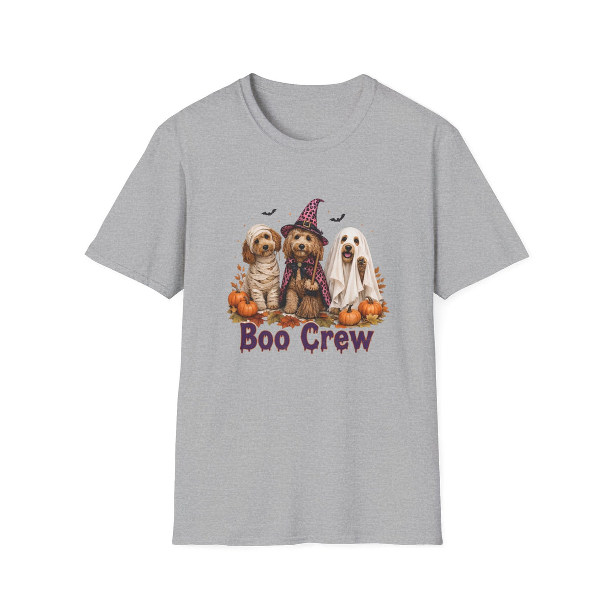 Boo Crew Halloween T-Shirt - Spooky Charm of Cute Dogs in Costumes