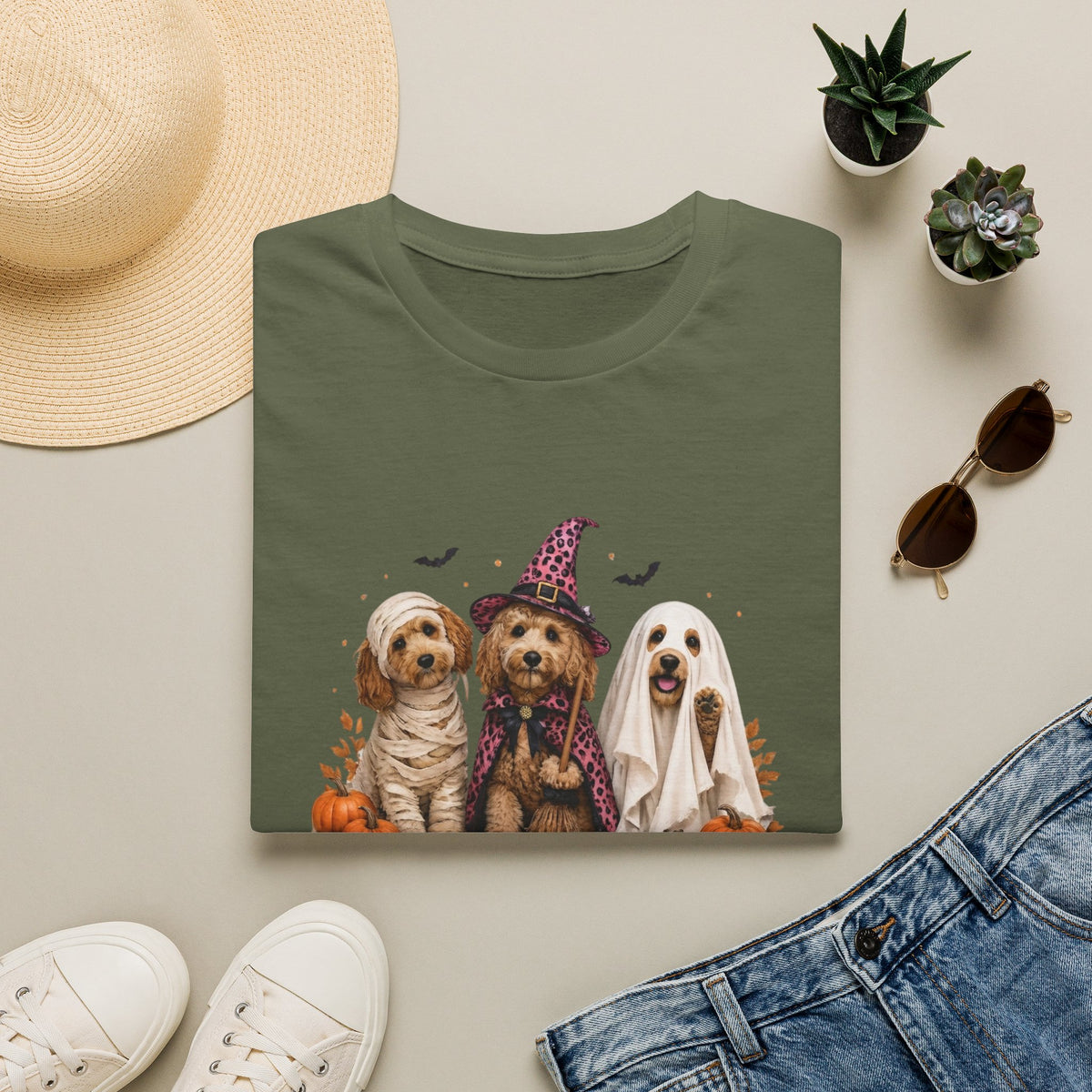 Boo Crew Halloween T-Shirt - Spooky Charm of Cute Dogs in Costumes