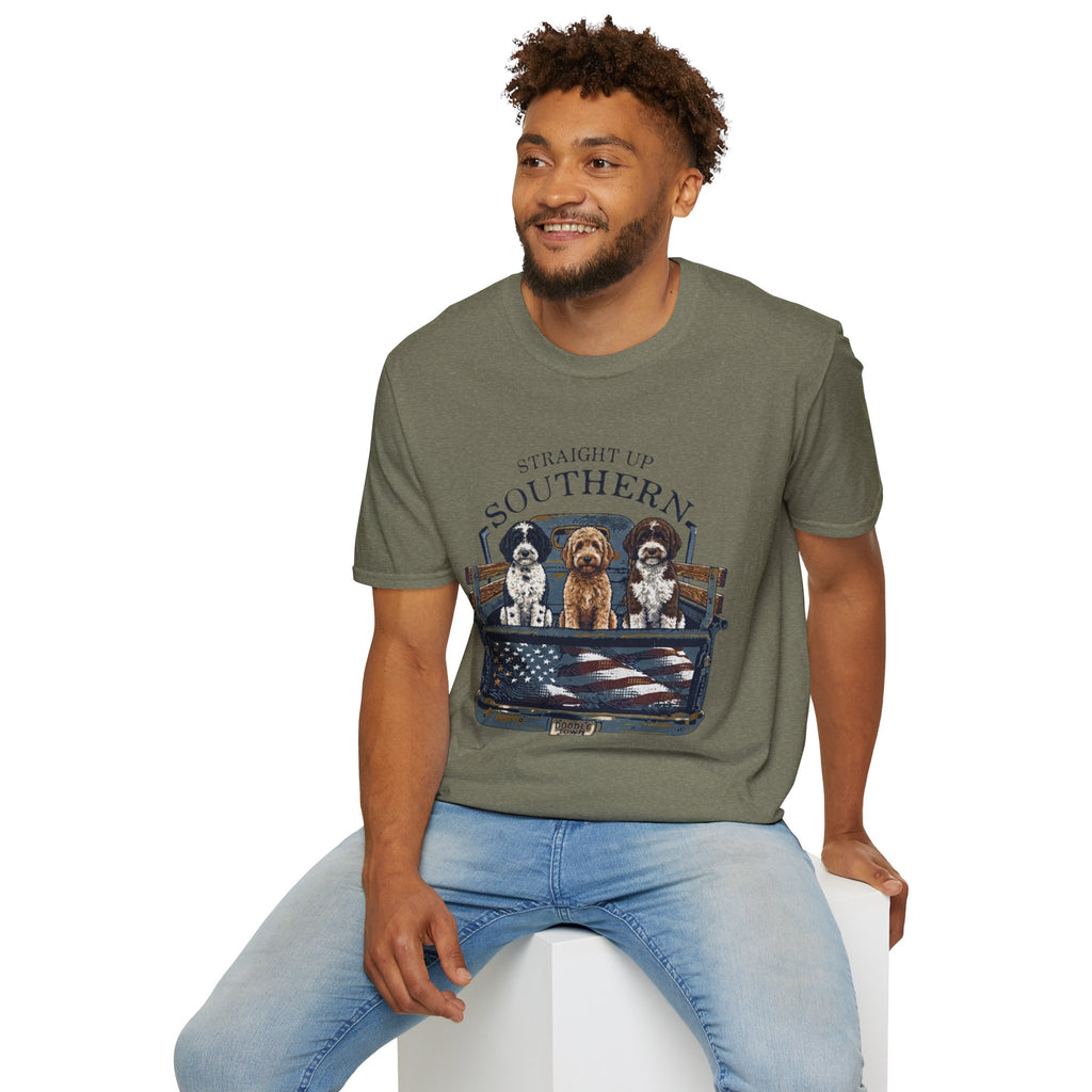 Southern Dogs T-Shirt — Where the road is open and the dogs ride along.