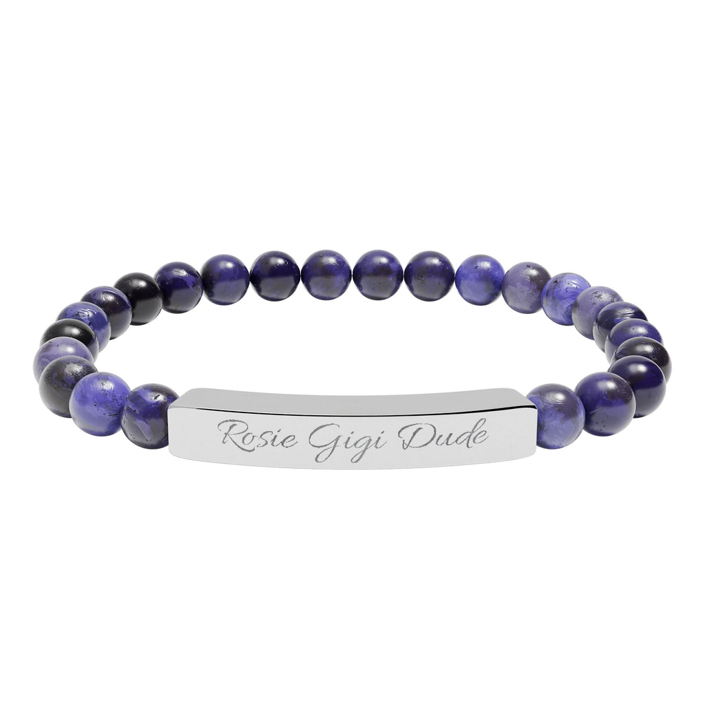 Personalized Natural Stone Bracelet  - Choose Your Stone  - Choose Your Dogs Name