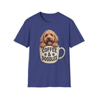 Coffee & Doodles T-Shirt – Cute Doodle Dog Mom Tee – Goldendoodle Lover Graphic Shirt