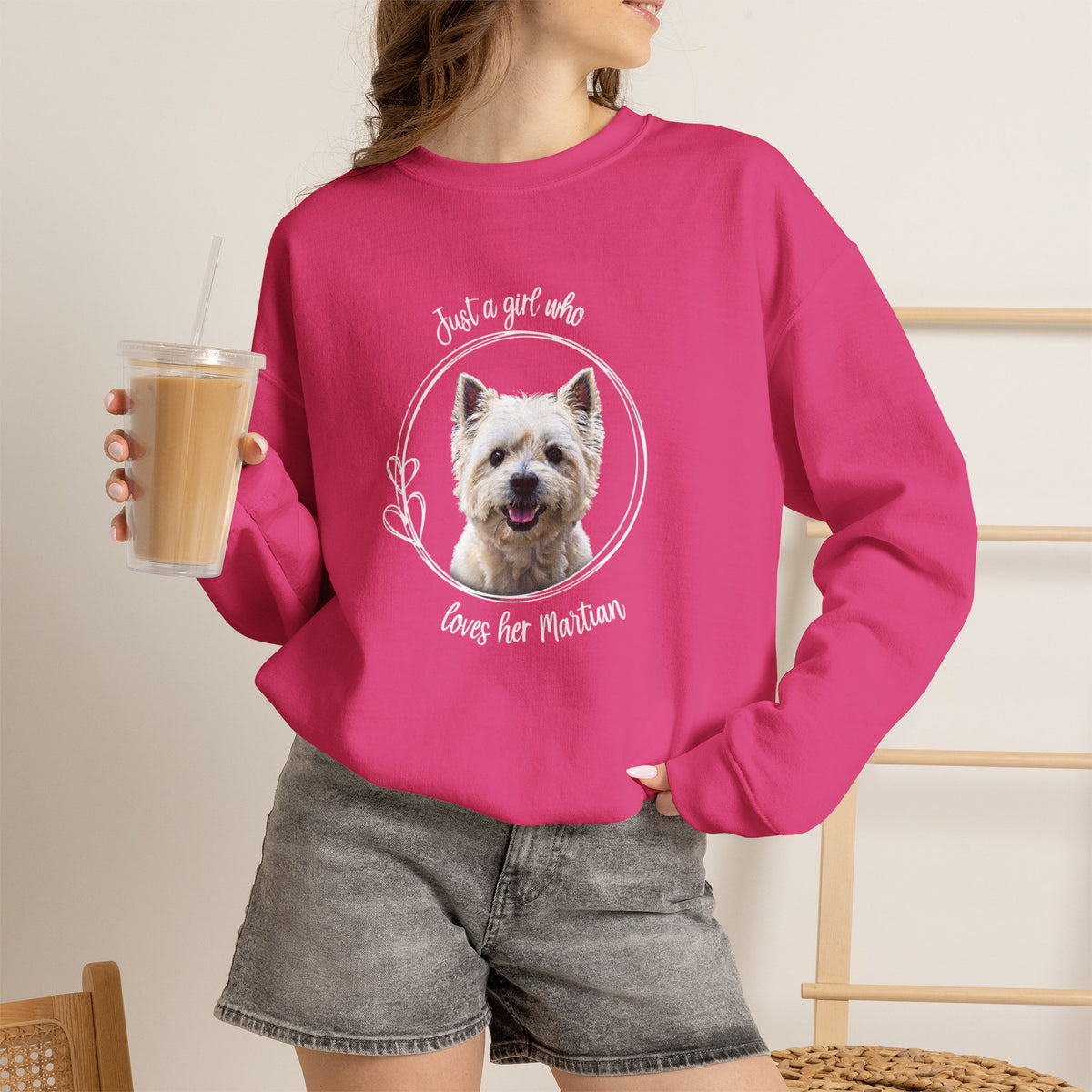 I'm Just a Girl Who Loves  Her Martian Sweatshirt - A bond between a gal and her favorite dog