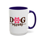 Dog Mom Mug with Pink Paw - because every paw print leaves a little love behind. Select 11 oz or 15 oz