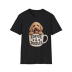 Coffee & Doodles T-Shirt – Cute Doodle Dog Mom Tee – Goldendoodle Lover Graphic Shirt