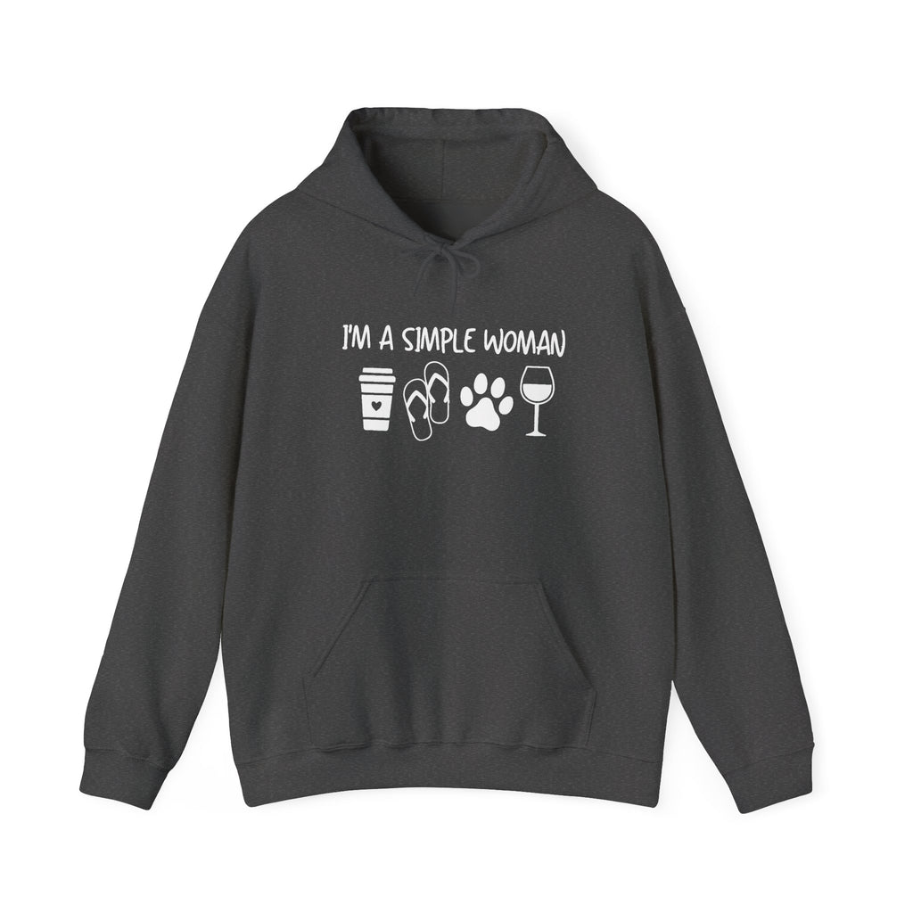 I'm A Simple Woman Hoodie, Funny Women Sweatshirt, Wine Lover Gifts, Coffee Lover Shirt, Dog Paw Shirt, Dog Lover Gifts, Dog Owner Hoodie