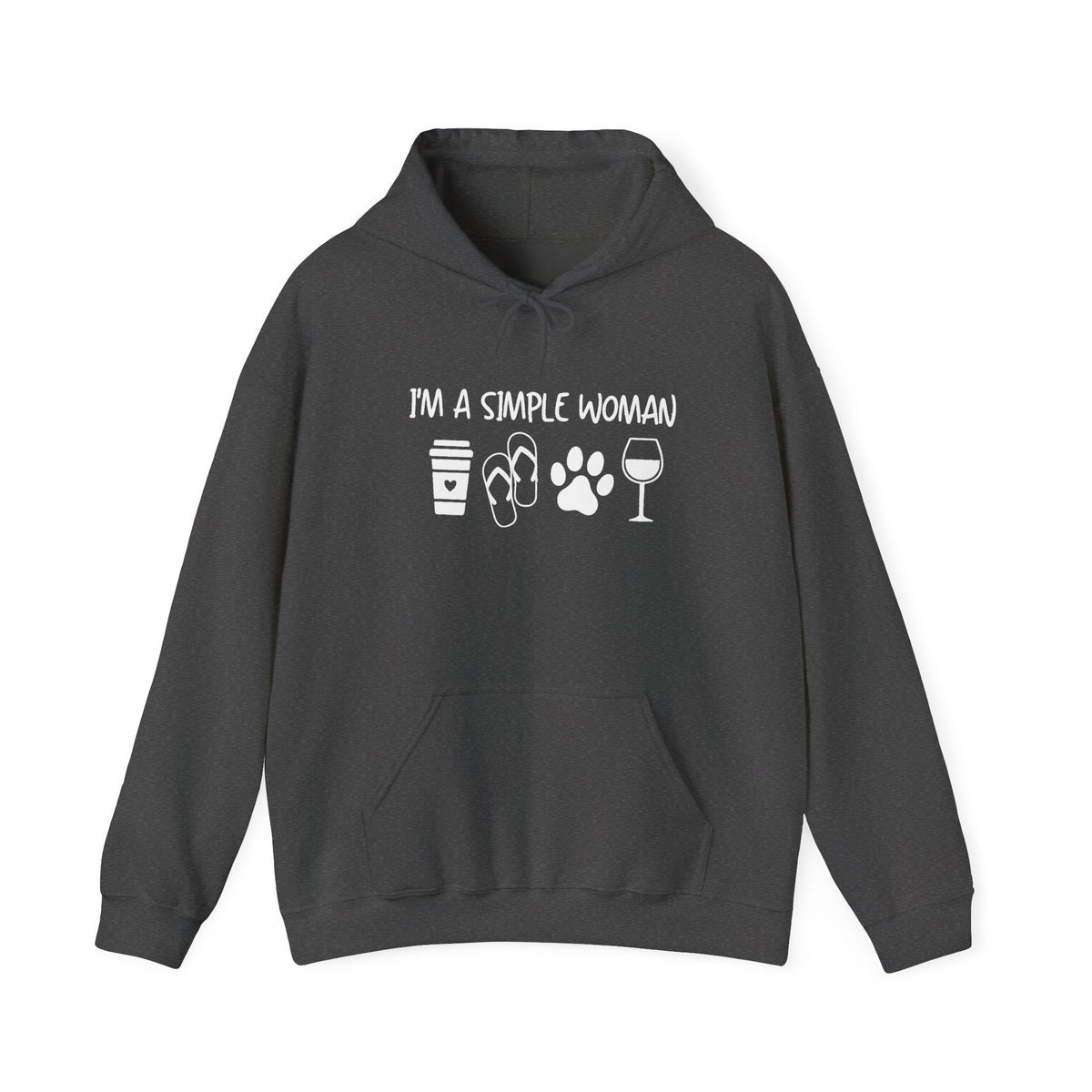 I'm A Simple Woman Hoodie, Funny Women Sweatshirt, Wine Lover Gifts, Coffee Lover Shirt, Dog Paw Shirt, Dog Lover Gifts, Dog Owner Hoodie