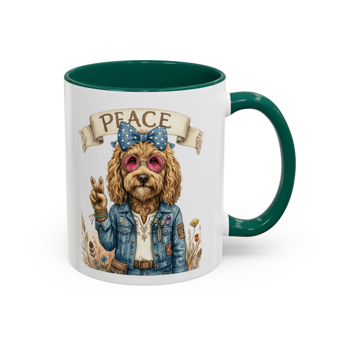 Peace Pup Hippie Mug — Select 11 oz or 15 oz