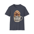 Coffee & Doodles T-Shirt – Cute Doodle Dog Mom Tee – Goldendoodle Lover Graphic Shirt