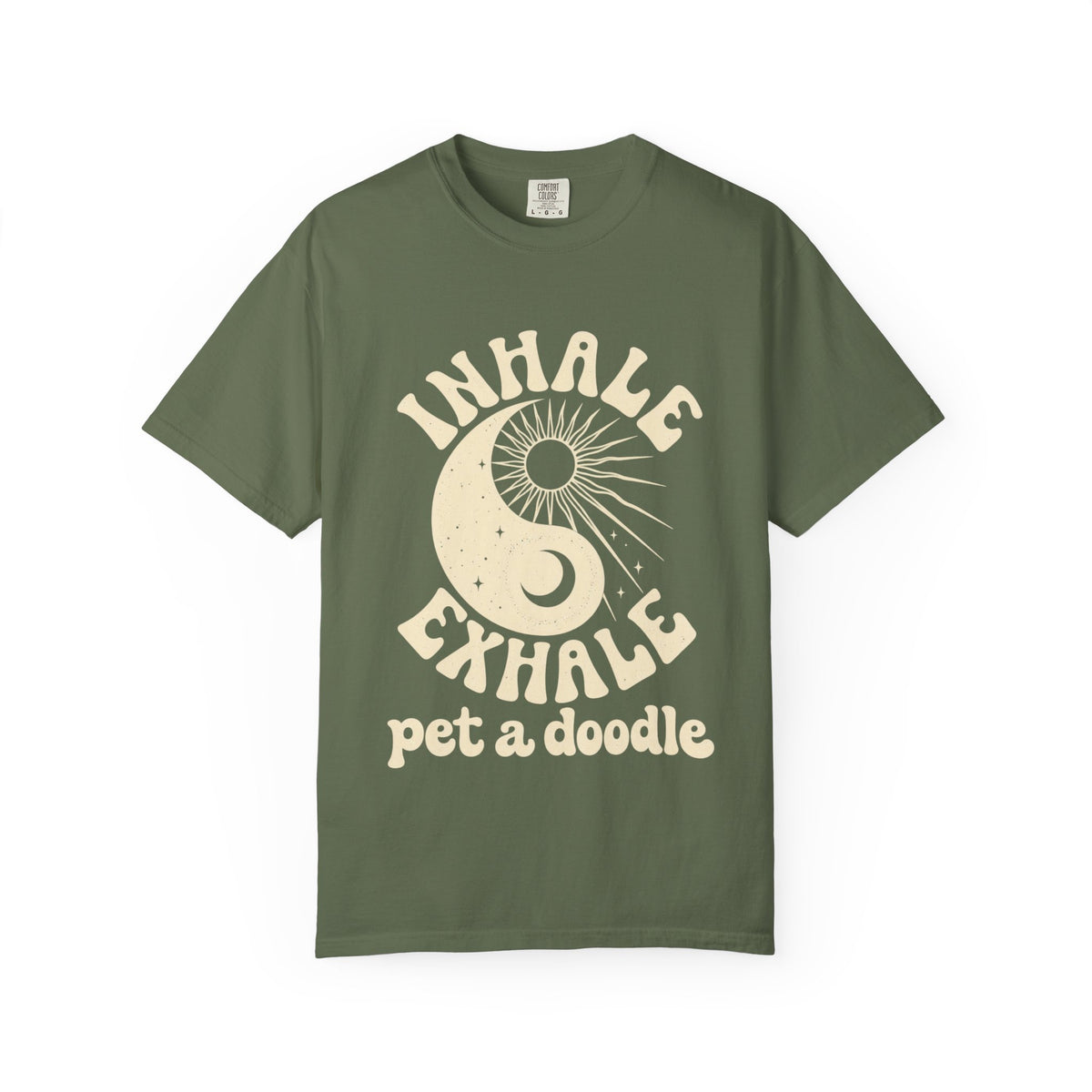 Inhale Exhale Pet a Doodle Shirt - Funny Doodle Dog Mom T-Shirt - Goldendoodle Labradoodle Bernedoodle Gift -Dog Lover Tee