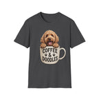 Coffee & Doodles T-Shirt – Cute Doodle Dog Mom Tee – Goldendoodle Lover Graphic Shirt