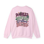 Doodle Mom - Doodles Make Everything Better Purple Heart Sweatshirt - Life’s better with paws, love, and a little retro groove.