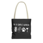 Doodle Dog Gift - I’m a Simple Woman Tote Bag  - Funny Labradoodle - Berendoodle - Sheepadoodle Tote