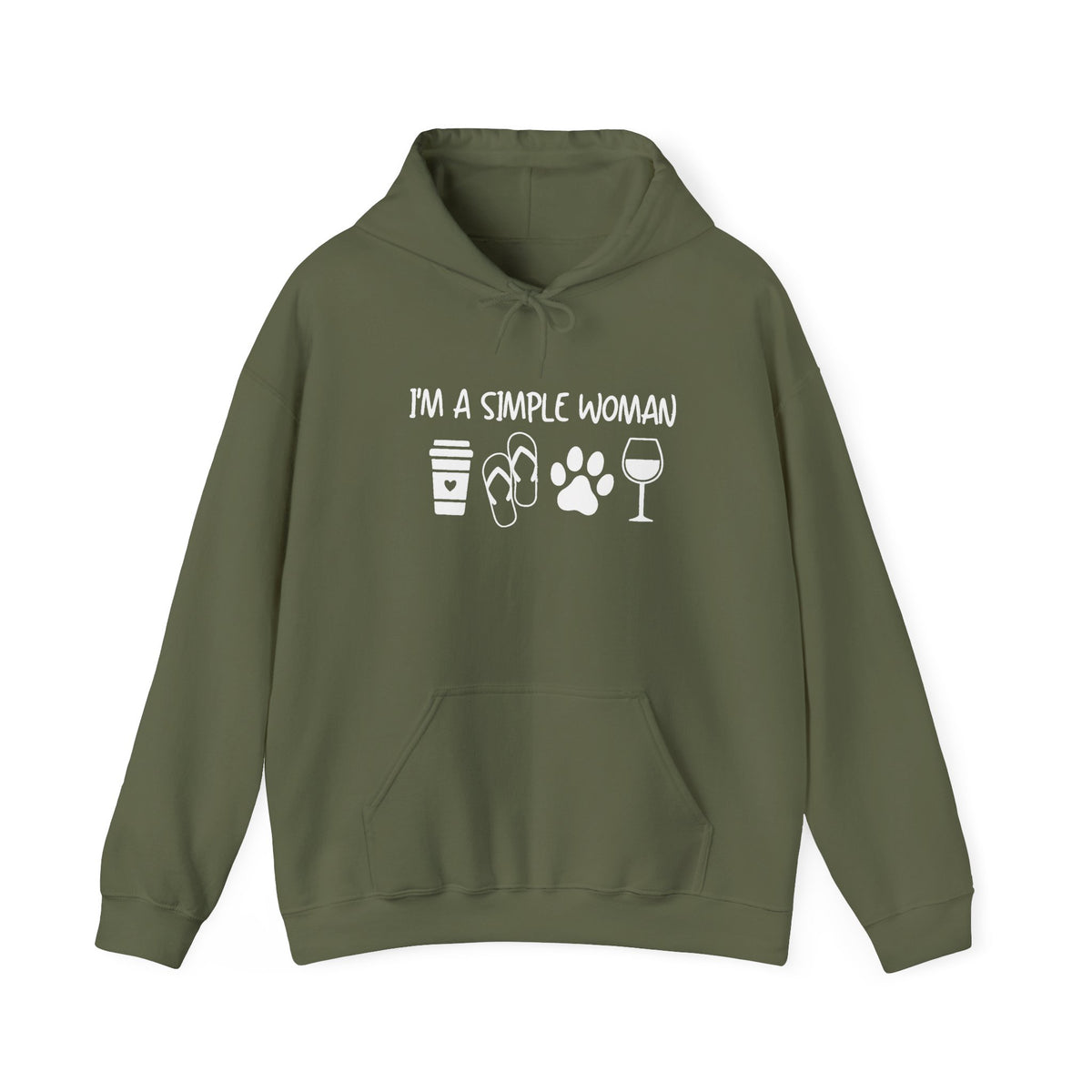 I'm A Simple Woman Hoodie, Funny Women Sweatshirt, Wine Lover Gifts, Coffee Lover Shirt, Dog Paw Shirt, Dog Lover Gifts, Dog Owner Hoodie