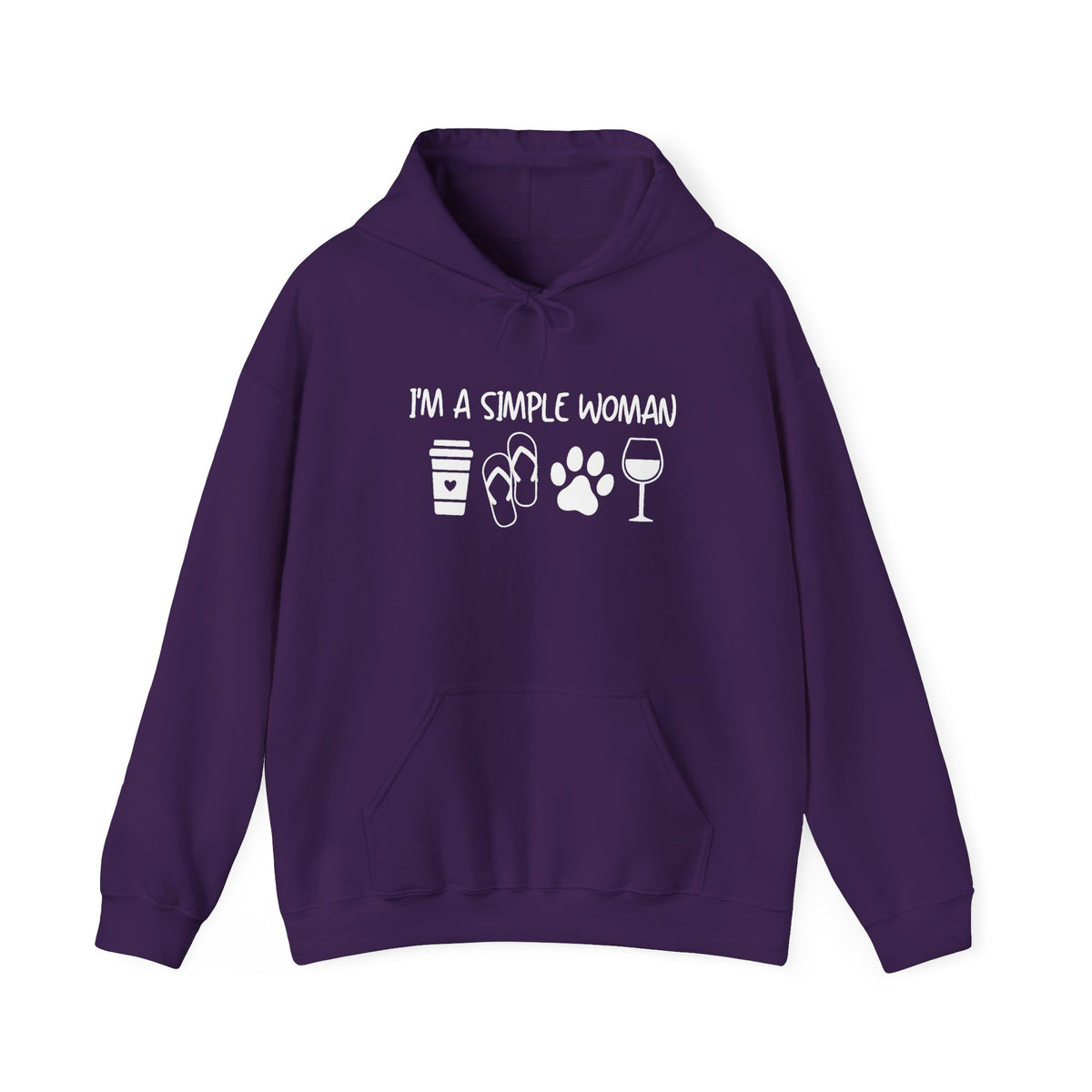 I'm A Simple Woman Hoodie, Funny Women Sweatshirt, Wine Lover Gifts, Coffee Lover Shirt, Dog Paw Shirt, Dog Lover Gifts, Dog Owner Hoodie