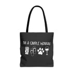 Doodle Dog Gift - I’m a Simple Woman Tote Bag  - Funny Labradoodle - Berendoodle - Sheepadoodle Tote