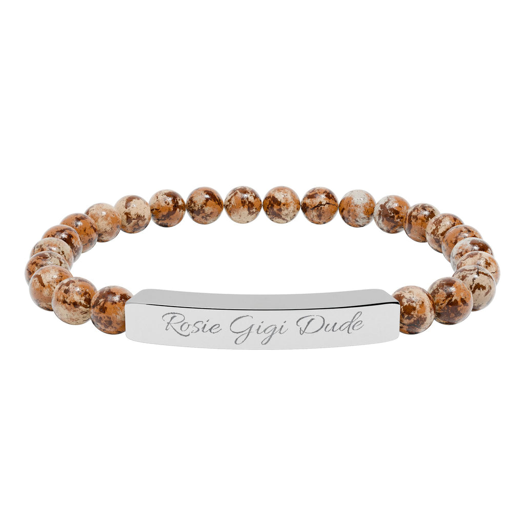 Personalized Natural Stone Bracelet  - Choose Your Stone  - Choose Your Dogs Name