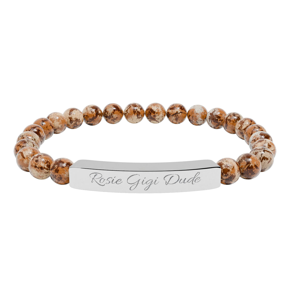 Personalized Natural Stone Bracelet  - Choose Your Stone  - Choose Your Dogs Name