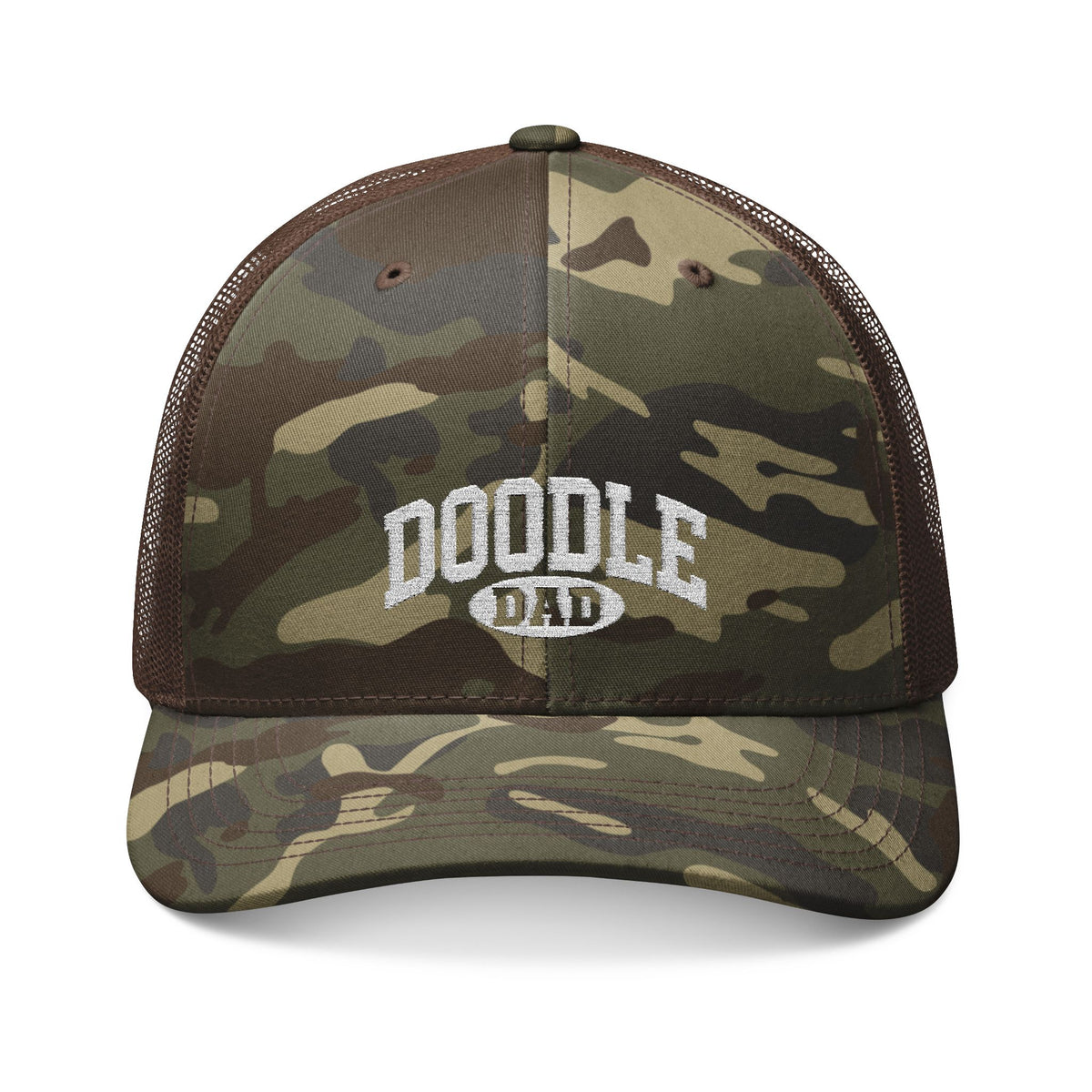 Embroidered Doodle Dad Camo Baseball Cap, Camouflage Dog Dad Hat, Goldendoodle Lover Gift for Him