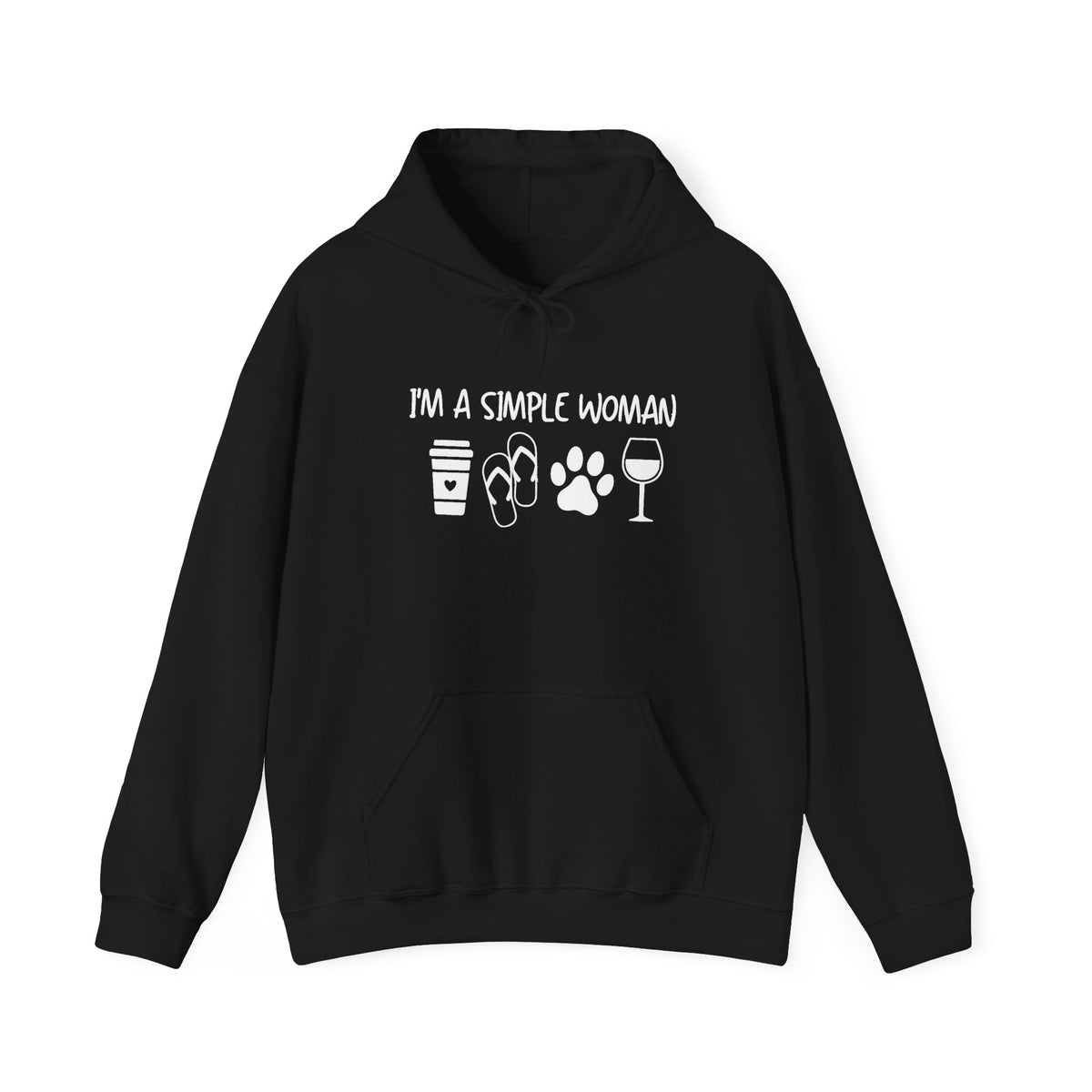 I'm A Simple Woman Hoodie, Funny Women Sweatshirt, Wine Lover Gifts, Coffee Lover Shirt, Dog Paw Shirt, Dog Lover Gifts, Dog Owner Hoodie