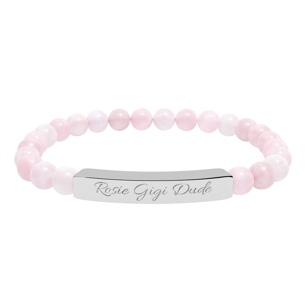 Personalized Natural Stone Bracelet  - Choose Your Stone  - Choose Your Dogs Name
