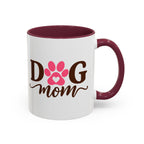 Dog Mom Mug with Pink Paw - because every paw print leaves a little love behind. Select 11 oz or 15 oz