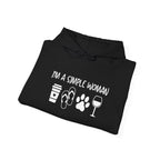 I'm A Simple Woman Hoodie, Funny Women Sweatshirt, Wine Lover Gifts, Coffee Lover Shirt, Dog Paw Shirt, Dog Lover Gifts, Dog Owner Hoodie
