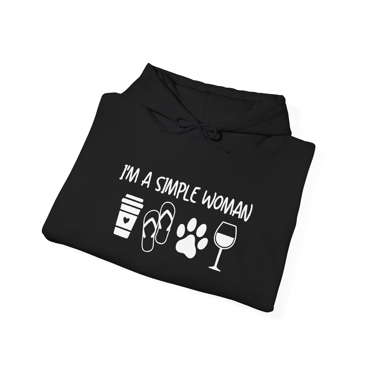 I'm A Simple Woman Hoodie, Funny Women Sweatshirt, Wine Lover Gifts, Coffee Lover Shirt, Dog Paw Shirt, Dog Lover Gifts, Dog Owner Hoodie