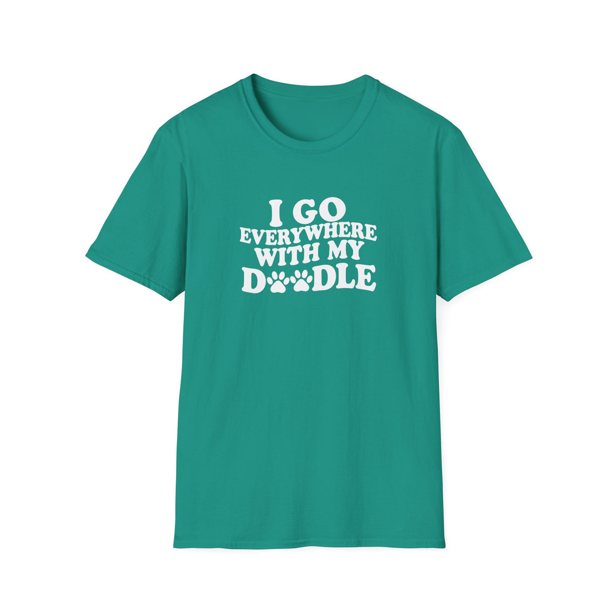 I Go Everywhere With My Doodle Shirt, Funny Doodle Mom Tee, Goldendoodle Lover Gift, Dog Walking T-Shirt, Doodle Adventure Top