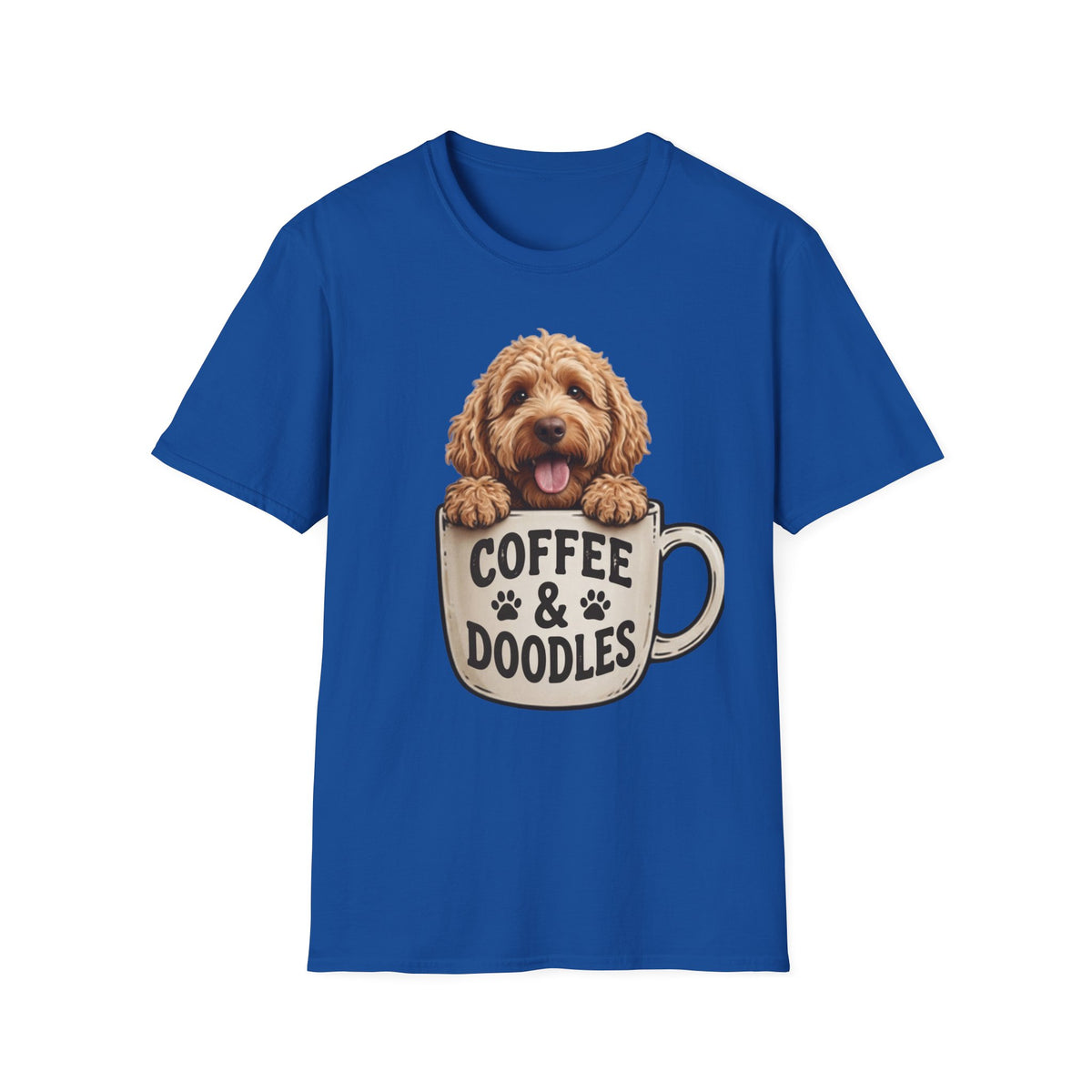 Coffee & Doodles T-Shirt – Cute Doodle Dog Mom Tee – Goldendoodle Lover Graphic Shirt