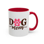 Dog Mom Mug with Pink Paw - because every paw print leaves a little love behind. Select 11 oz or 15 oz