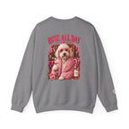 Rosé All Day Doodle Mom Sweatshirt, Vintage Dog Lover Crewneck, Pink Doodle Graphic, Gift for Wine & Doodle Lovers