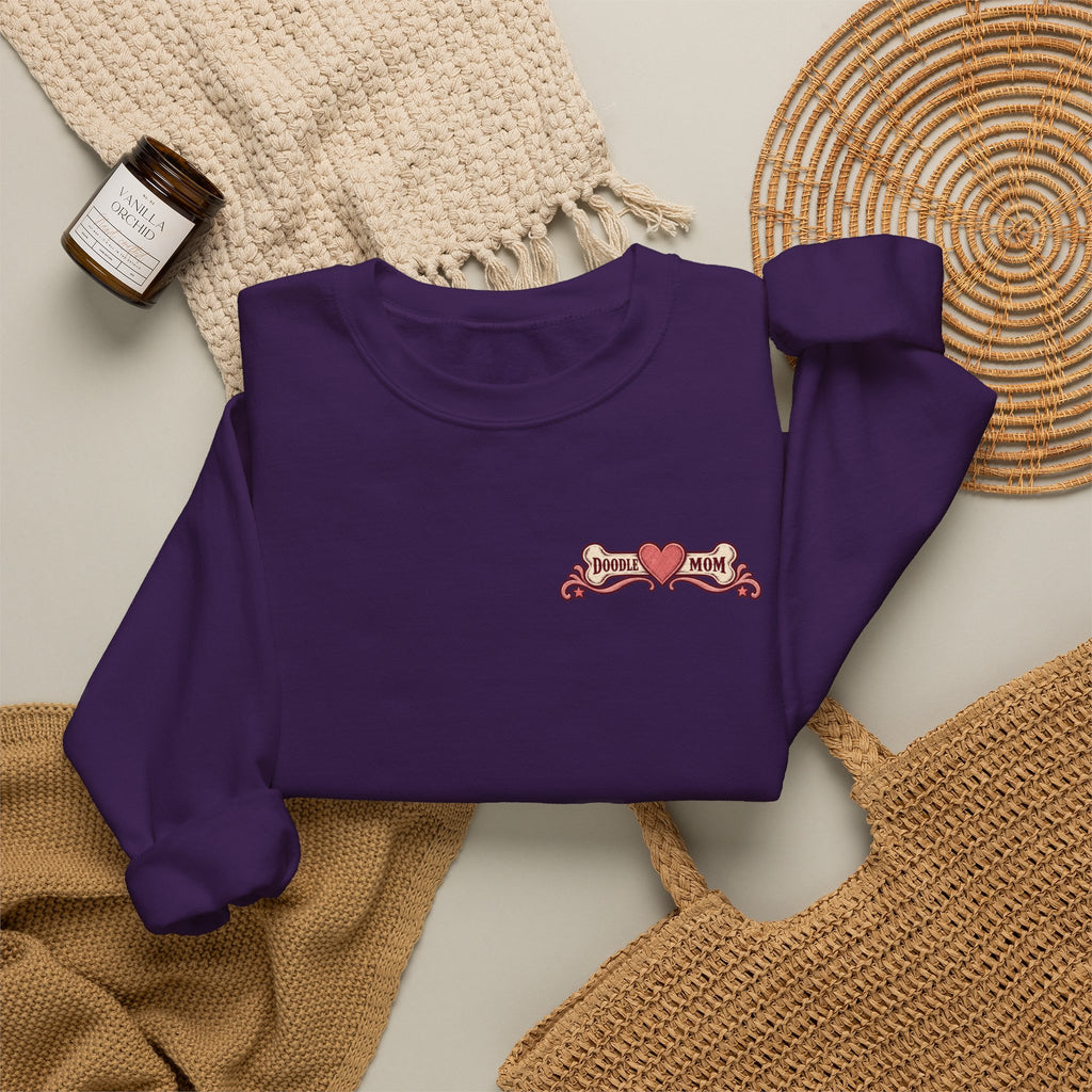 Rosé All Day Doodle Mom Sweatshirt, Vintage Dog Lover Crewneck, Pink Doodle Graphic, Gift for Wine & Doodle Lovers