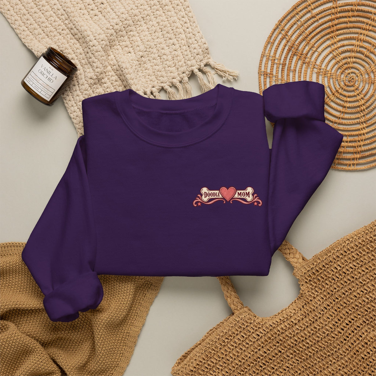 Rosé All Day Doodle Mom Sweatshirt, Vintage Dog Lover Crewneck, Pink Doodle Graphic, Gift for Wine & Doodle Lovers