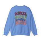 Doodle Mom - Doodles Make Everything Better Purple Heart Sweatshirt - Life’s better with paws, love, and a little retro groove.