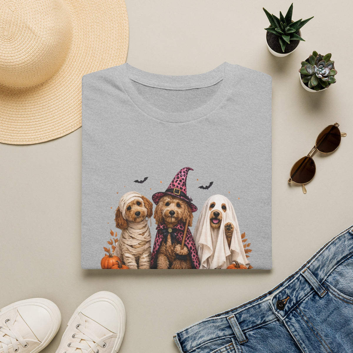 Boo Crew Halloween T-Shirt - Spooky Charm of Cute Dogs in Costumes