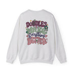 Doodle Mom - Doodles Make Everything Better Purple Heart Sweatshirt - Life’s better with paws, love, and a little retro groove.