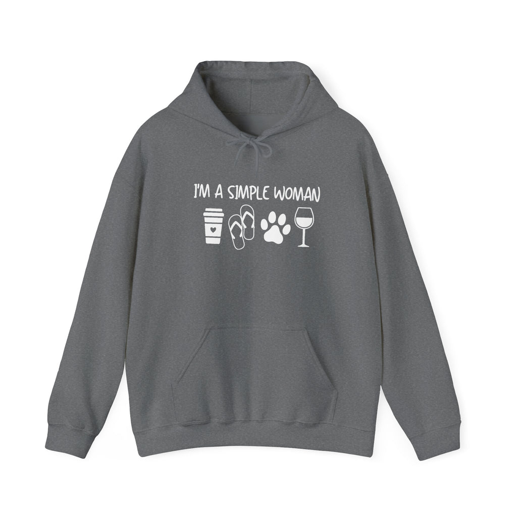 I'm A Simple Woman Hoodie, Funny Women Sweatshirt, Wine Lover Gifts, Coffee Lover Shirt, Dog Paw Shirt, Dog Lover Gifts, Dog Owner Hoodie
