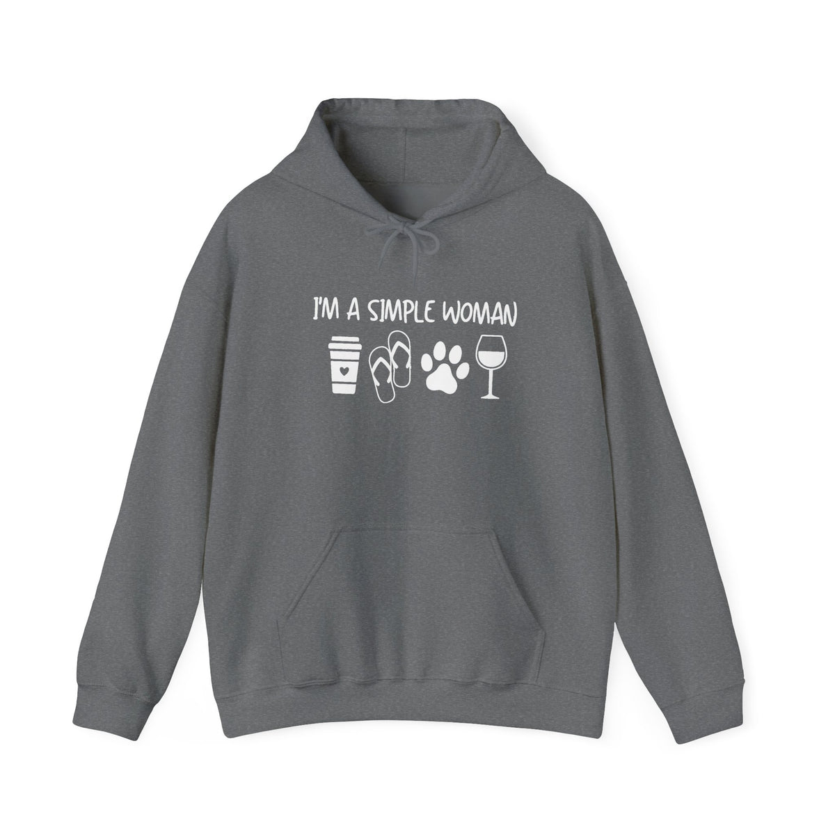 I'm A Simple Woman Hoodie, Funny Women Sweatshirt, Wine Lover Gifts, Coffee Lover Shirt, Dog Paw Shirt, Dog Lover Gifts, Dog Owner Hoodie
