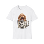 Coffee & Doodles T-Shirt – Cute Doodle Dog Mom Tee – Goldendoodle Lover Graphic Shirt