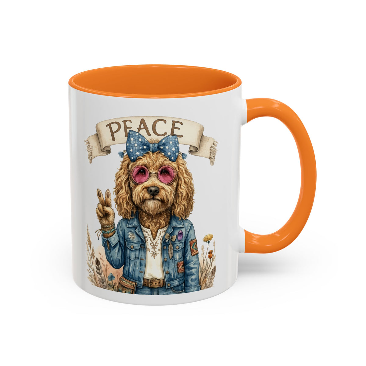 Peace Pup Hippie Mug — Select 11 oz or 15 oz