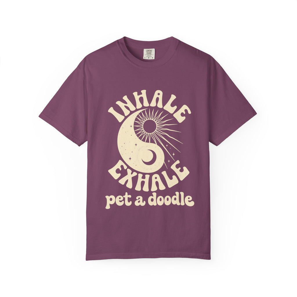 Inhale Exhale Pet a Doodle Shirt - Funny Doodle Dog Mom T-Shirt - Goldendoodle Labradoodle Bernedoodle Gift -Dog Lover Tee