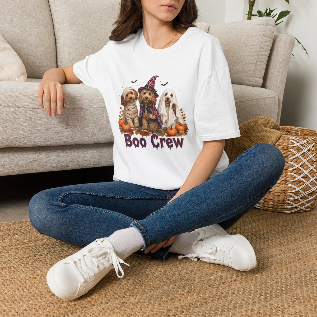 Boo Crew Halloween T-Shirt - Spooky Charm of Cute Dogs in Costumes
