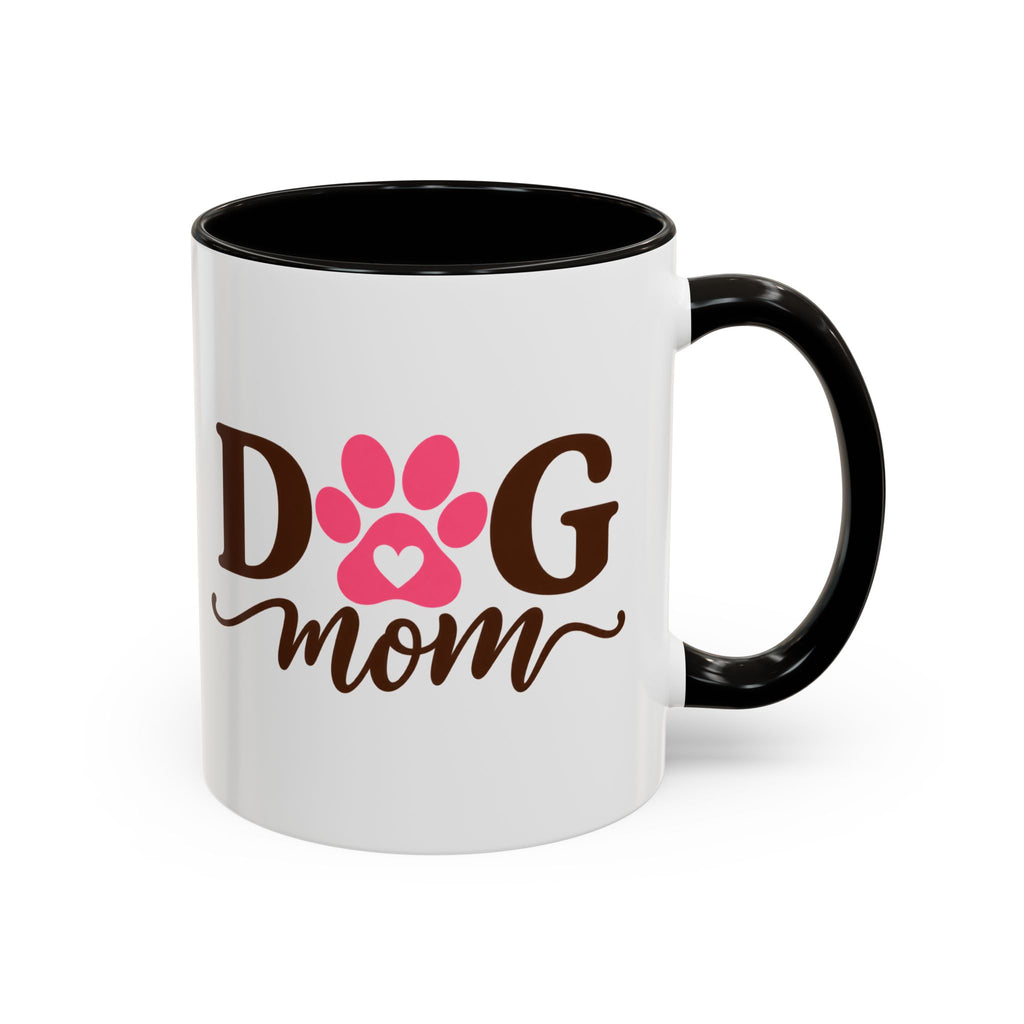 Dog Mom Mug with Pink Paw - because every paw print leaves a little love behind. Select 11 oz or 15 oz