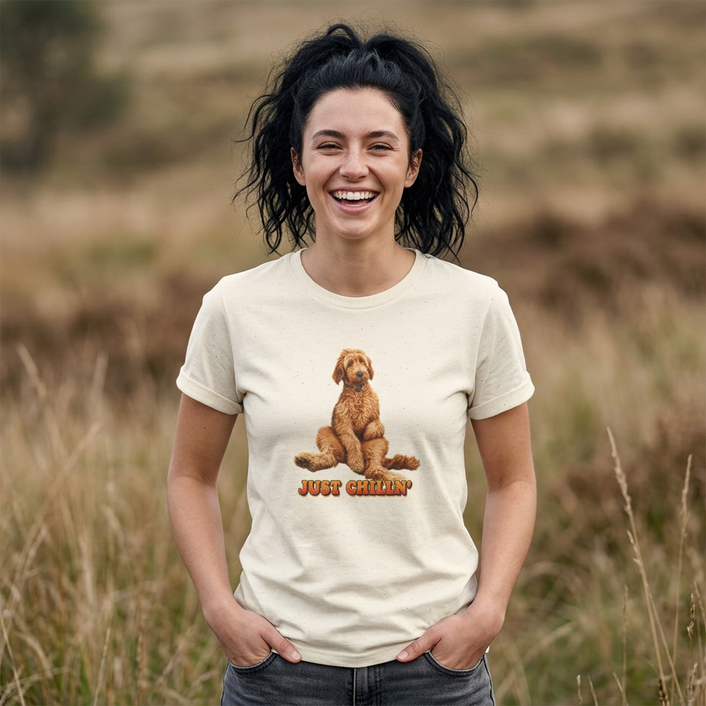 Just Chillin’ T-Shirt is perfect for doodle lovers who know that some of the best days are spent simply hanging out with their pup.