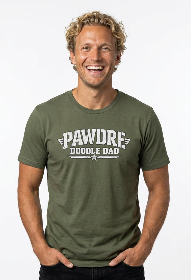 Pawdre Doodle Dad Military T - Shirt - A special bond between dad and dog.