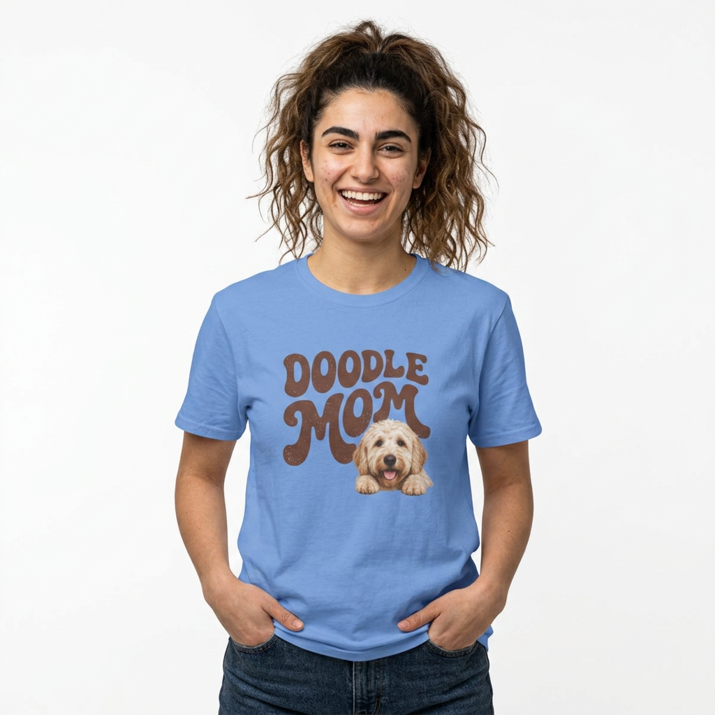 Retro Doodle Mom T-Shirt - Groovy style. Doodle love. Momma pride.