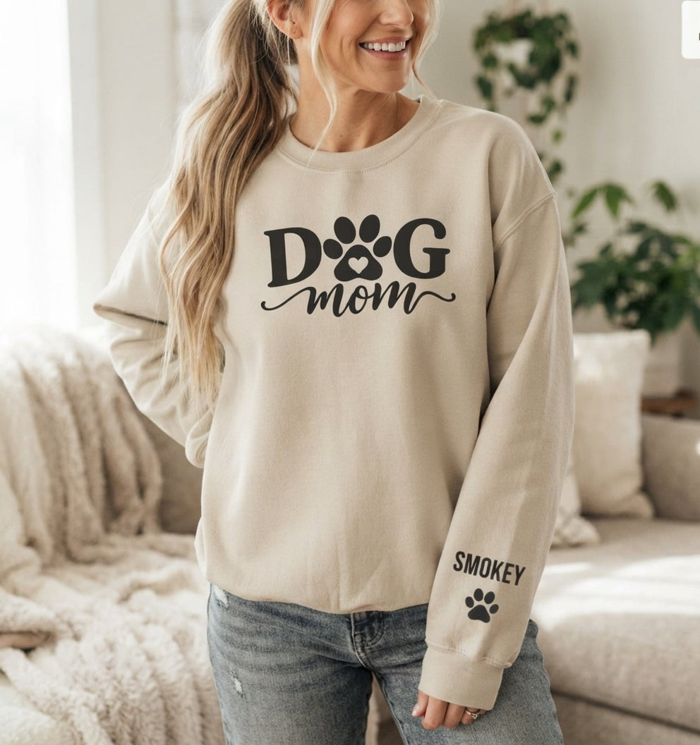 Personalized Retro Dog Mom Sweatshirt  - Because being a Dog Mom never goes out of style.