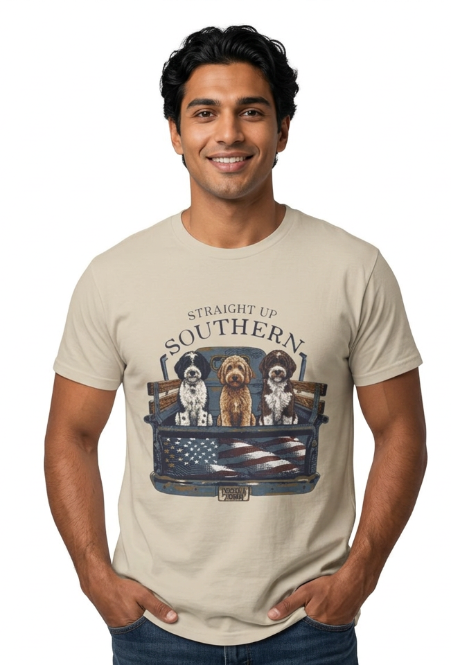 Southern Dogs T-Shirt — Where the road is open and the dogs ride along.