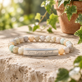 Personalized Natural Stone Bracelet  - Choose Your Stone  - Choose Your Dogs Name