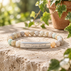 Personalized Natural Stone Bracelet  - Choose Your Stone  - Choose Your Dogs Name